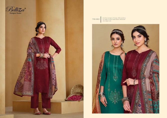 Jashn E Ishq By Belliza Cotton Designer Dress Material Collection
